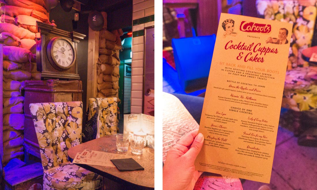 Cocktail cuppas and cakes at Cahoots Bar | London | Travel Blog