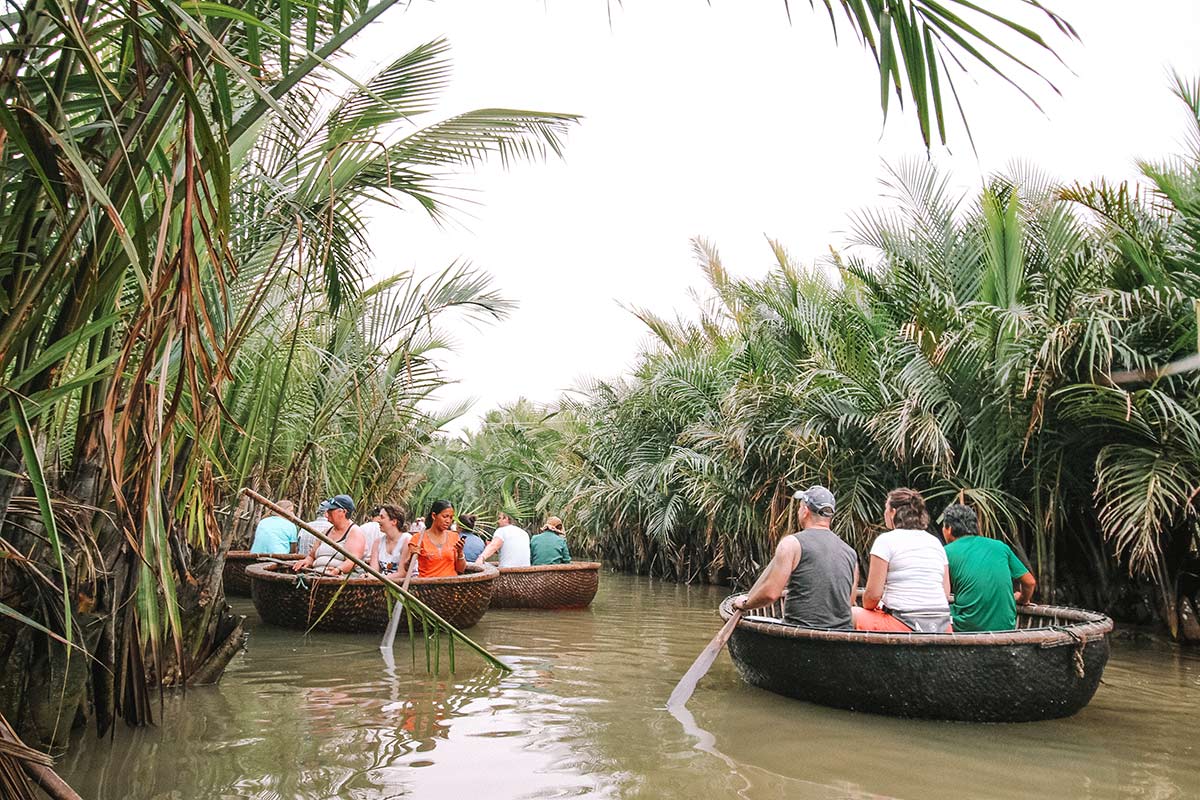 Basket boat ride Hoi An Vietnam