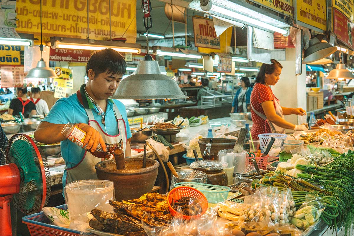 Thai food market on a Chiang Mai food tour A Chefs Tour