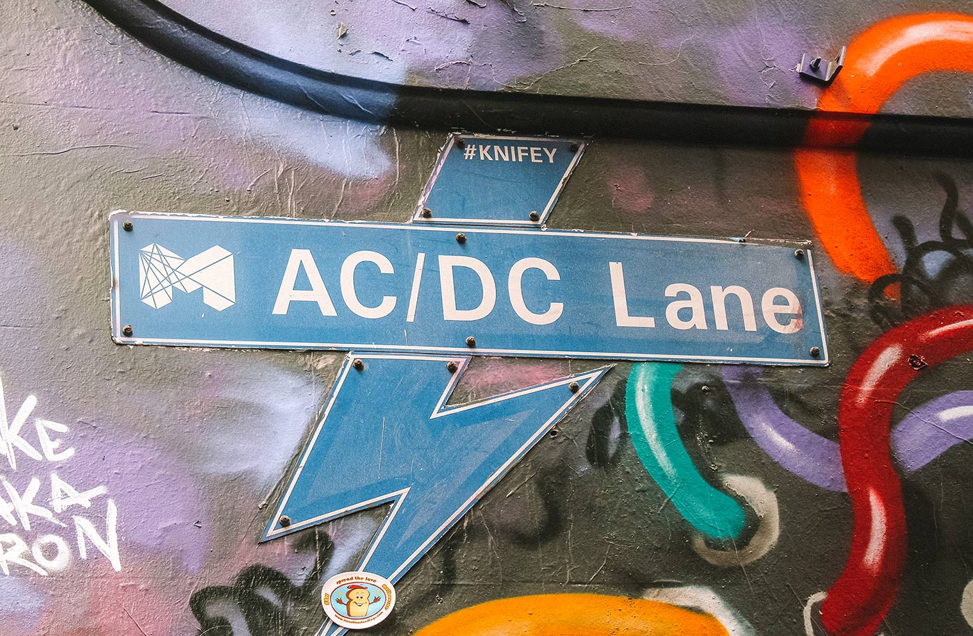 A Tour of Melbourne street art, Australia blog post AC DC