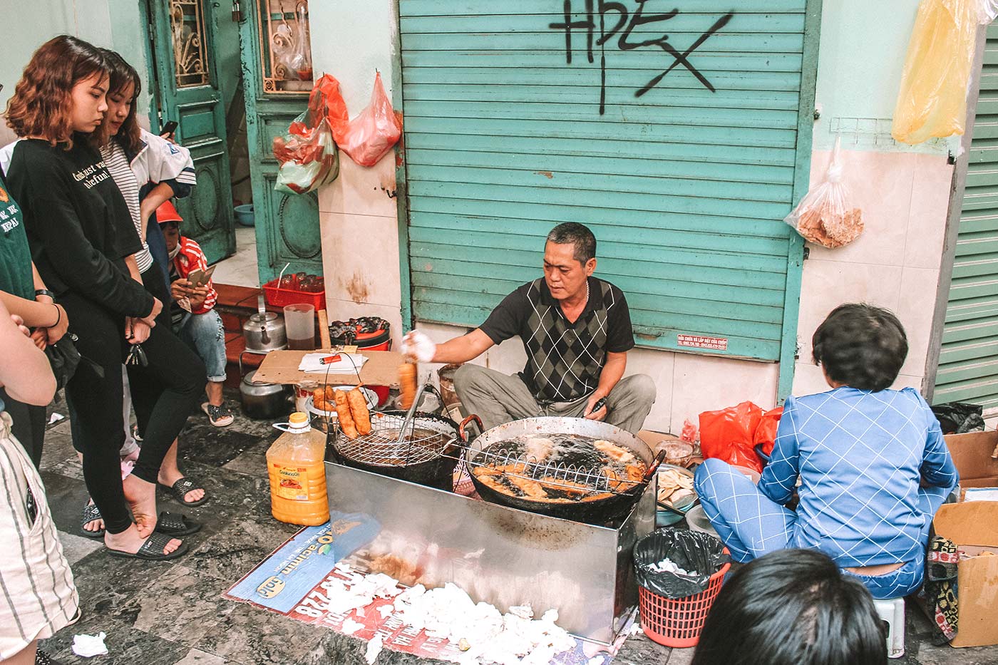 street food vendor Hanoi Vietnam