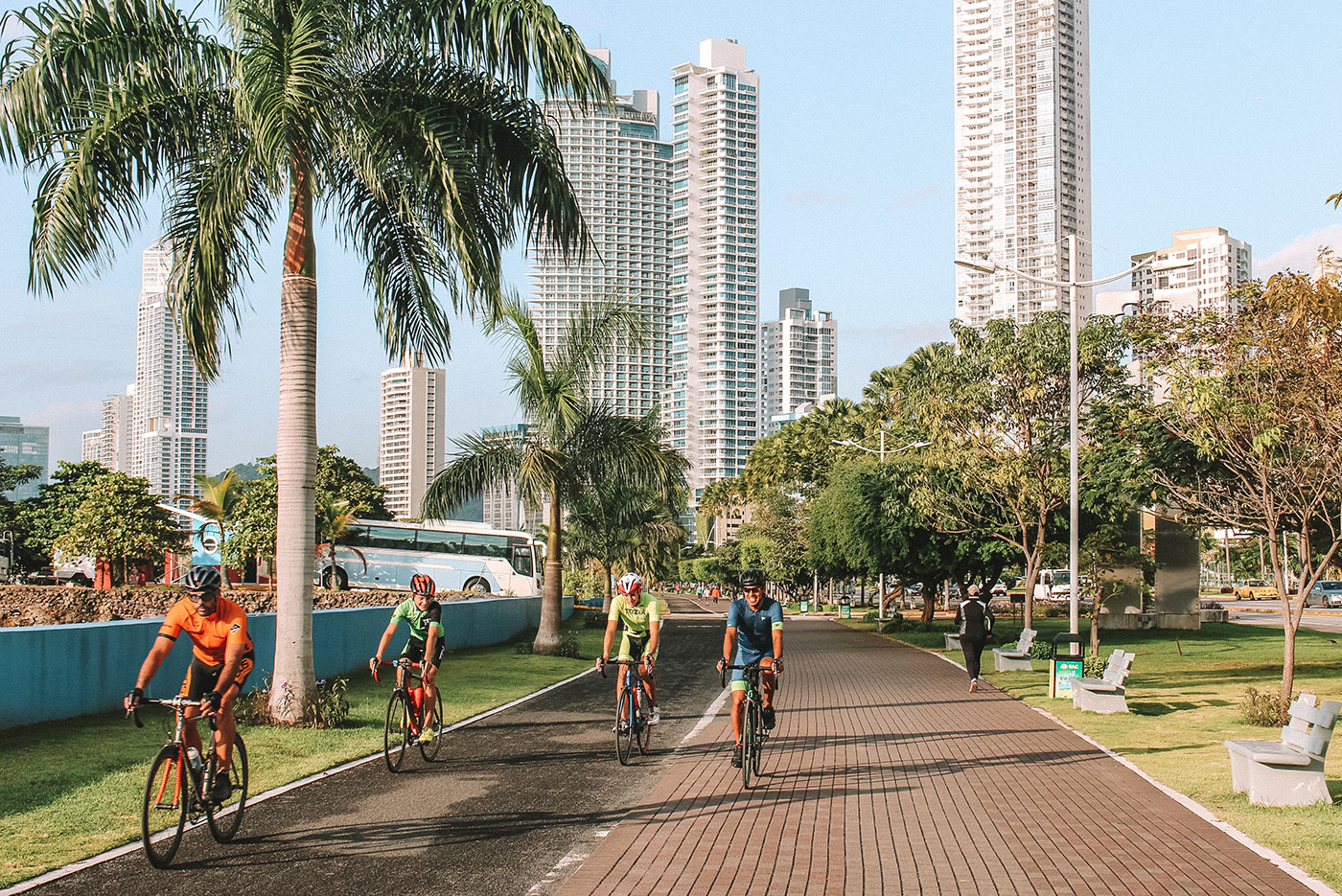 cycling on the Cinta Costera, Panama City 