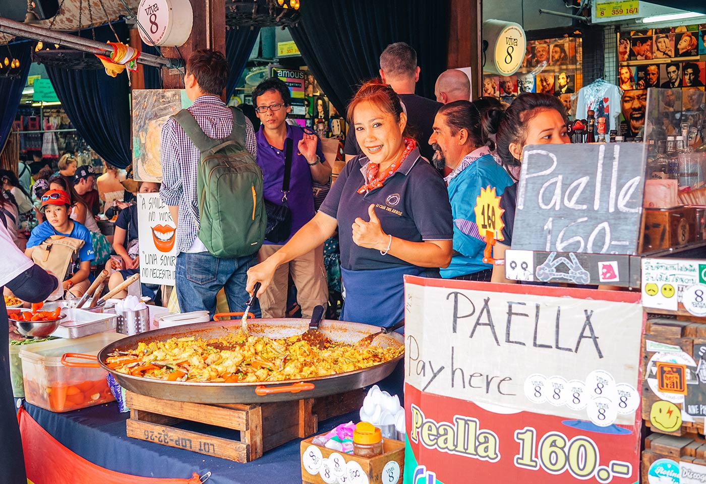 Paella stall at Chatuchak Weekend Market in Bangkok paella stall