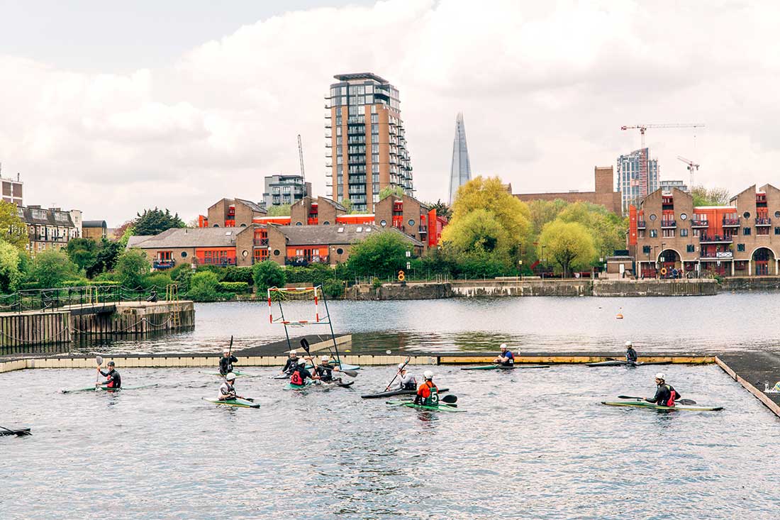 Shadwell Basin watersports Wapping London Copyright CK Travels