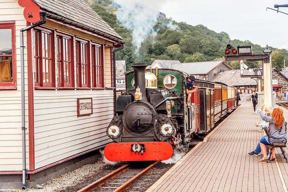 Porthmadog Station Ffestiniog Heritage Railway train
